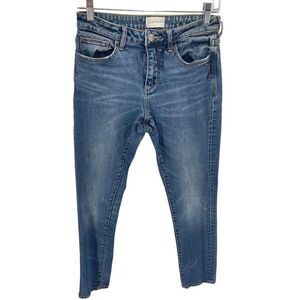 Gilded Intent Womens High Rise Skinny Jeans Distressed Stretch Blue Size 27x30